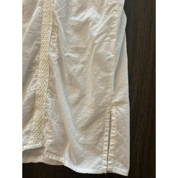 Chic Connection 2X White Embroidered Cotton Top - Picture 6 of 8